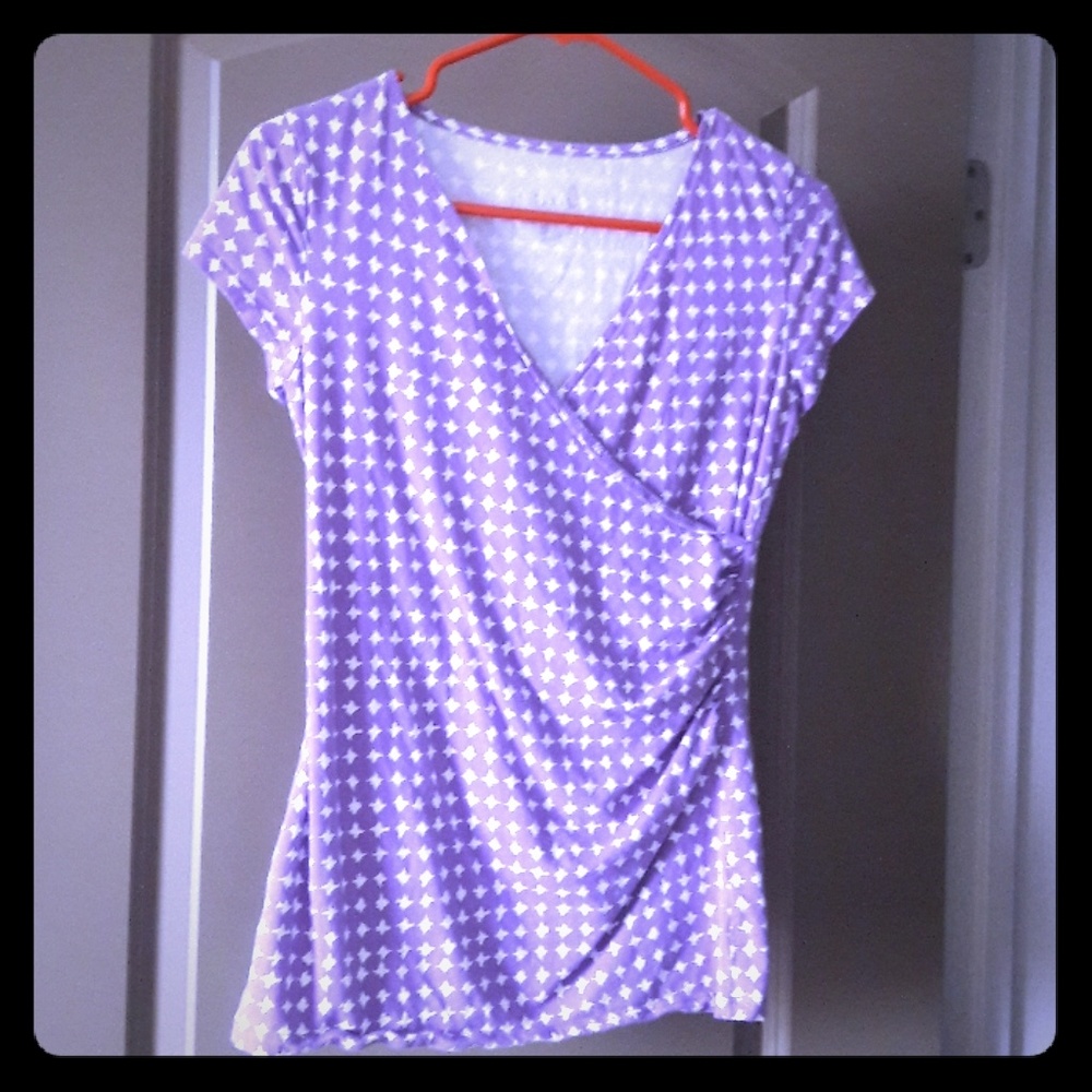 Faux wrap cotton top